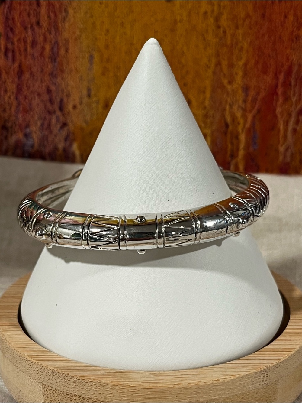 Napier Southwestern Geometric Cuff Bangle Bracelet - Silver Tone